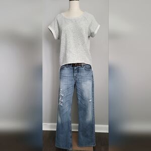 Forever 21 Short Sleeve Studded Rhinestone Top.